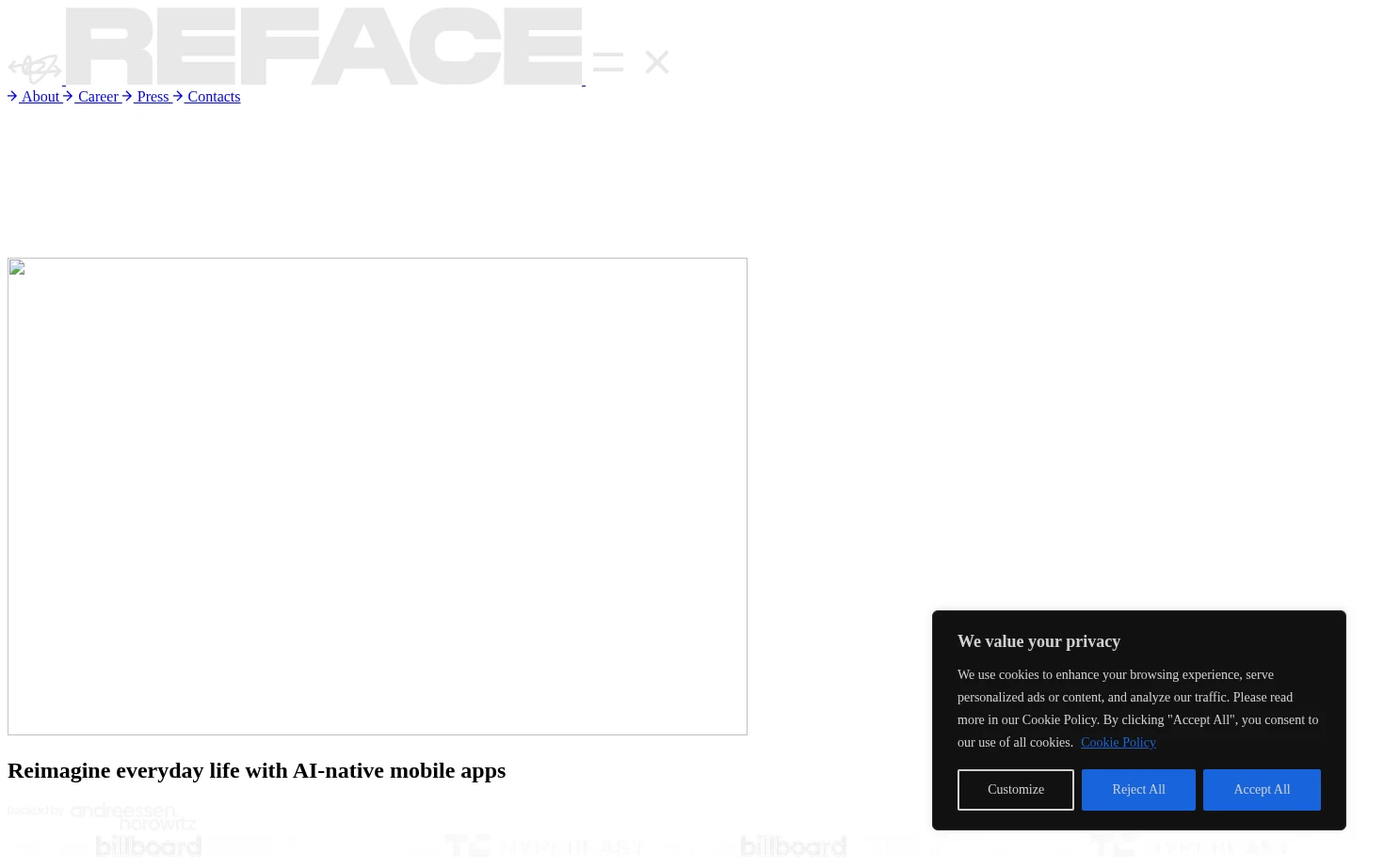 Reface 页面快照